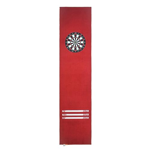 OVARIA Non-Slip Darts Mat with Throwing Lines, Professional Rubber Dart Carpet Dart Floor Mat, Suitable for Indoor Halls, Rooms, Bars, Dart Courts, 118 X26in (Color : Red) - color: Red