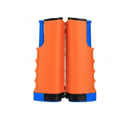 Retractable Table Tennis Net Set, Portable Nylon Ping Pong Net for Flat Surfaces, Damage-Free Setup - color: Orange