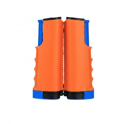 Retractable Table Tennis Net Set, Portable Nylon Ping Pong Net for Flat Surfaces, Damage-Free Setup - color: Orange