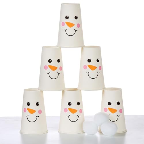 Fun Express Kids Bowling Set Holiday Snowball Bowling Game - Indoor Games for Toddlers | Winter Toys Bowling Pins Party Entertainment | Safe Soft Materials for Family Fun Activities