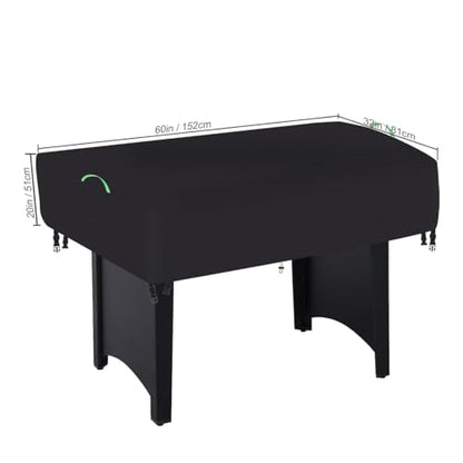 Air Hockey Table Cover - Durable 600D Waterproof Oxford Fabric, Universal Fit for 60-Inch Arcade Hockey and Game Tables, with Reflective Handle (60x32x20 inches, Black)
