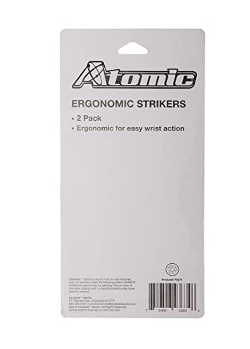 Atomic Ergonomic Premium Air Hockey Strikers (2‑Pack) – 3‑7/8” Diameter Pushers with Rubber Grip & Felt Bottoms for Air Hockey and Push Hockey Tables