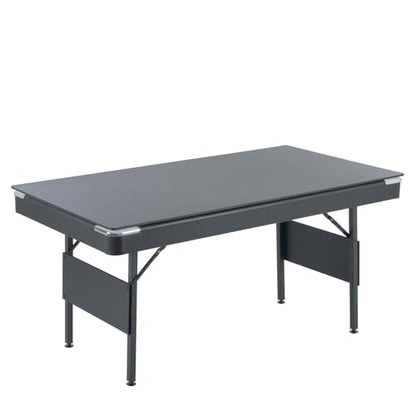 3 in 1 Pool Table Ping Pong Dining Table Combo,63.8 Foldable Billiard Tables/Table Tennis, Multi Game Table, with Billiard and Tennis Paddles Accessories - color: 3 in 1 Pool Table+Blue