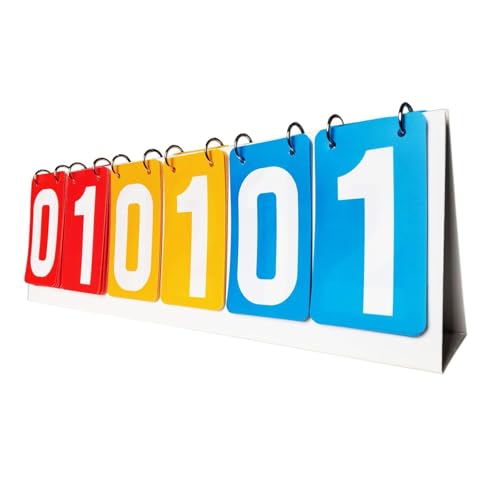 Sports Scoreboard Scorekeeper Table Tennis Volleyball Baseball Tabletop Scoreboard Flip Number Score Board 6 Digit Portable Tabletop Flip Scorekeeper - color: Red Yellow Blue