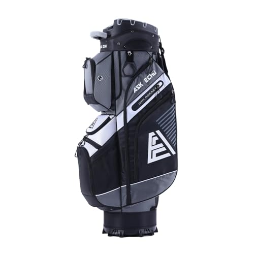 ASK ECHO T-Lock Golf Cart Bag, Quiet 14-Way Full-Length Divider - color: Grey