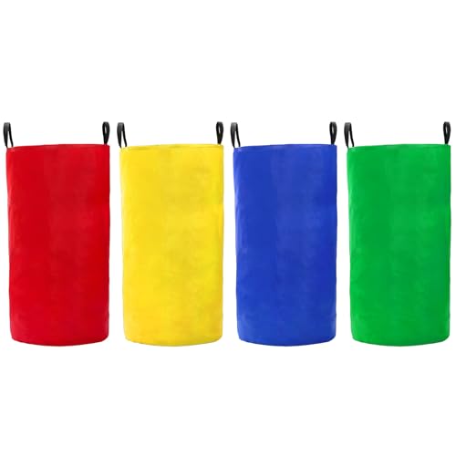 Wowagoga Potato Sack Race Bags 28x40'', Colorful Jumping Pocket Adult Sense Sports Game Equipment Party Accessory for Field Day, Outdoor Picnic Party(Set of 4)