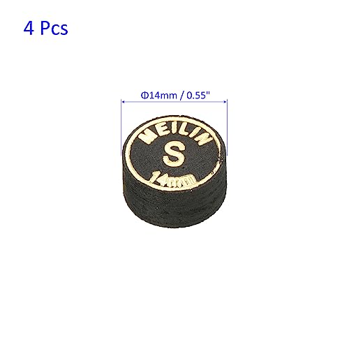 M METERXITY Pool Cue Tips - Laminated Billiard Cue Tips Multiple Layer Faux Leather Apply to Pool Cues/Snooker - size: 14mm, style: Soft