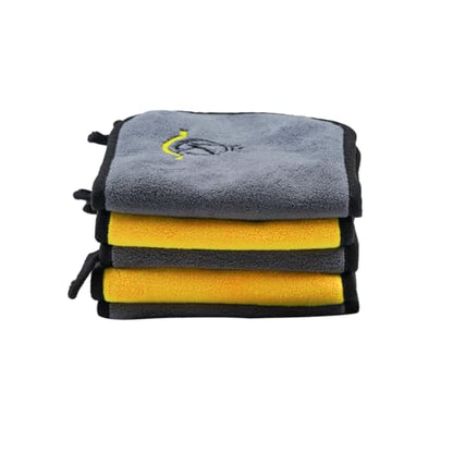 KONLLEN Billiards Billiard cue Towel - 100% Cotton Black 8-Ball Pool Cue Clean Towel Maintenance Accessories Cleaning Set Shaft Wax + Cleaning Powder + - color: Yellow-5 pcs