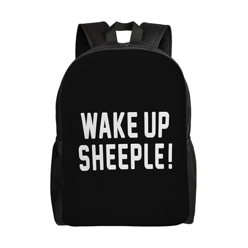 Wake Up Sheeple Black Backpacks For Men Women Book Bag Travel Hiking Camping Work Lightweight - color: Ye10