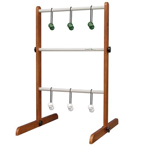 Ladder Golf - Single Ladder Ball Game (Green + White Bolas) Official Brand Game (G/W)