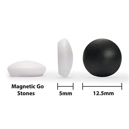 Yellow Mountain Imports Magnetic Go Game Set with Single Convex Magnetic Plastic Stones and Go Board, 11-inch - size: 11 x 0.6 inches