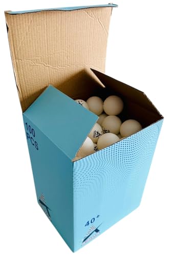 100-Pack Table Tennis Balls – 40+ Seamless White Ping Pong Balls for Training & Practice – Bulk Box for Indoor Table Play, School, or Recreational Use