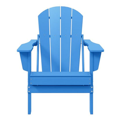 WestinTrends Malibu HDPE Outdoor Patio Folding Poly Adirondack Chair, Pacific Blue - color: Pacific Blue, size: 1 Chair