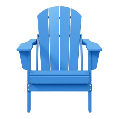 WestinTrends Malibu HDPE Outdoor Patio Folding Poly Adirondack Chair, Pacific Blue - color: Pacific Blue, size: 1 Chair