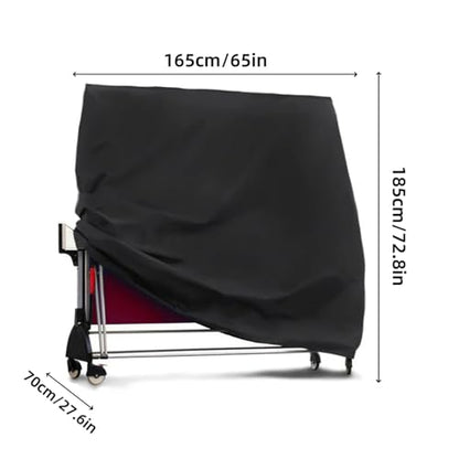 Table Tennis Cover, Indoor Waterproof Dustproof Sunscreen Ping Pong Table Cover Fits Folding Tables All Weather Protection 5.4*2.3*6.1ft（Black）