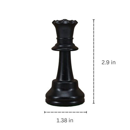 WE Games Replacement Staunton Chess Piece - Dark Queen for Tournament Chess Set, Plastic Chess Piece with Felt Bottom, Classic Design, Replacement Chess Pieces for Chess Set - color: Black Queen
