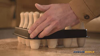 Zieglerworld Table Shuffleboard Bowling Brown Pins, Pinsetter Rack, Rules & Regulation Booklet & Score Card