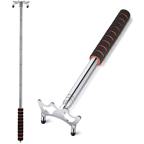 Skylety Retractable Pool Bridge Stick, Billiards Cue Bridge with Metal Head, Screw Thread Removable Head, Billiards Cue Accessory for Pool Table