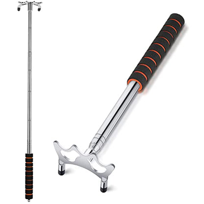 Skylety Retractable Pool Bridge Stick, Billiards Cue Bridge with Metal Head, Screw Thread Removable Head, Billiards Cue Accessory for Pool Table