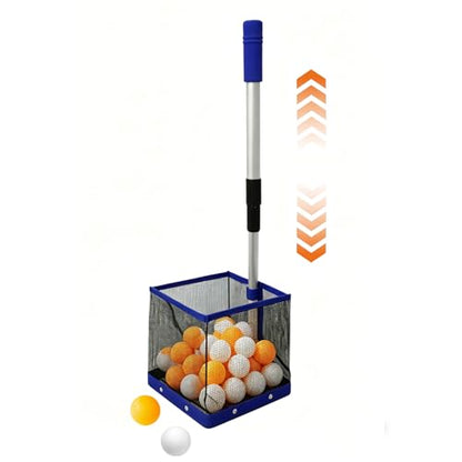 Adjustable Height Ping Pong Ball Picker Upper Hold 120 Balls Table Tennis Ball Picker, Portable Ping Pong Ball Collector for Training