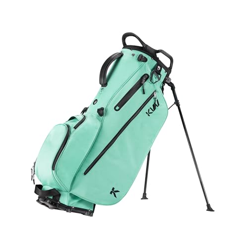 KVV Lightweight Golf Stand Bag with 7 Way Full-Length Dividers, 5 Zippered Pockets, Automatically Adjustable Dual Straps，Elegant Design - color: Lagon