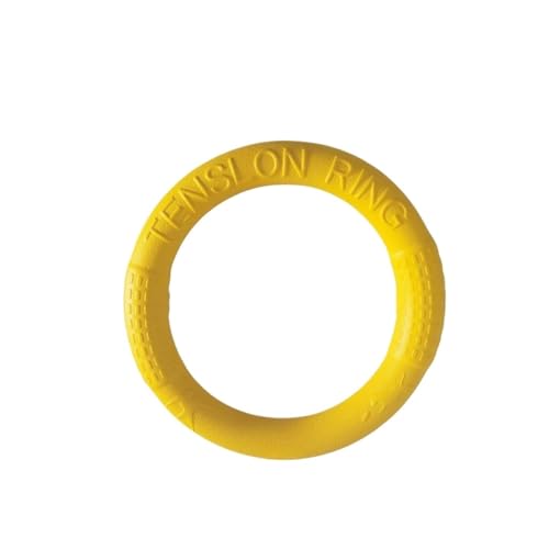 A Pcs Dog Ring Thing Sturdy Chewing Flying Floating Training Tools Fetch Small Medium Large Dogs Throwing Catching Flying(Yellow) - color: Yellow