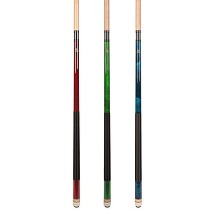 Set of Aska L2 Billiard Pool Cue Sticks, 58" Hard Rock Canadian Maple, 5/16x18 Joint, 13mm Hard Tip, Mixed Weights - style: Set of 3 Sticks