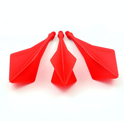 CUESOUL TRAJ AK8 New Integrated Dart Flights and Shafts Wave Shape,Very Slim Dart Flight 3 Sets - color: Diamond Shape-Red