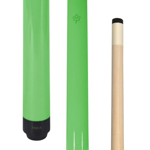 ASKA Short Kids Cue LCS, Canadian Hard Rock Maple Billiard Pool Cue Stick - color: 52-Inches, Green (SWP52G)