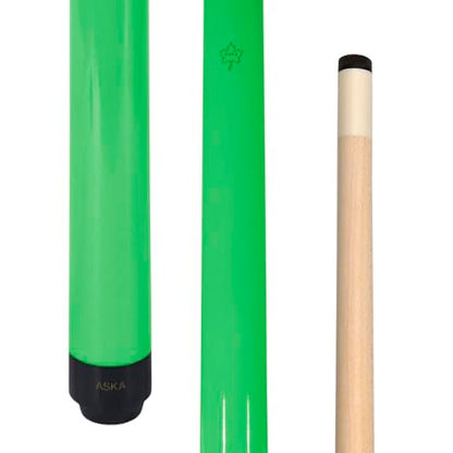 ASKA Short Kids Cue LCS, Canadian Hard Rock Maple Billiard Pool Cue Stick - color: 52-Inches, Green (SWP52G)