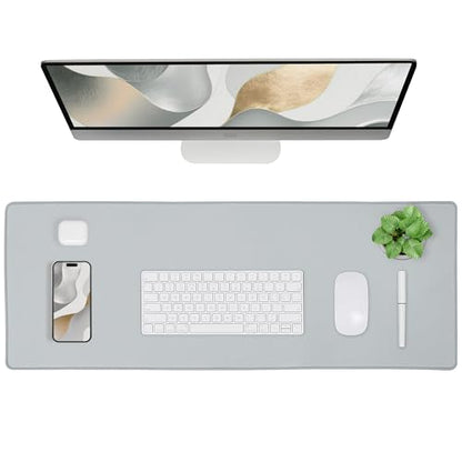 ALOANES Waterproof Mouse Pad with Durable Stitched Edge, Gaming Keyboard, Non-Slip Rubber Base Mouse Mat, Extended Desk pad for Gamer, Office& Home, Gray Mousepad XL(31.50"x11.81"x0.12") - color: 00- Gray, size: XL(31.5" x 11.8")