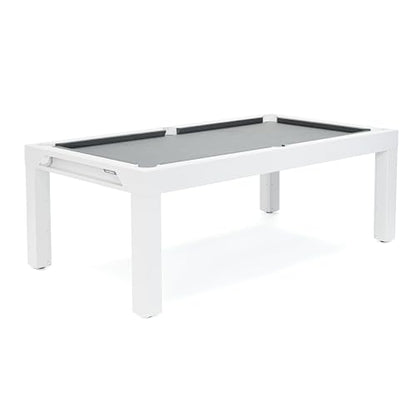 CORNILLEAU Classic Outdoor Billiard Table (White) - 7ft Convertible Pool Table to Dining Table - Weatherproof & Durable - Includes Accessories - Made in France - style: Wood Decor