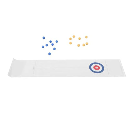 Tabletop Curling Game, Fun Foldable Pad with Mini Hockey Pucks, Indoor Sports Toy for Family Game Night, Parties and Office Entertainment
