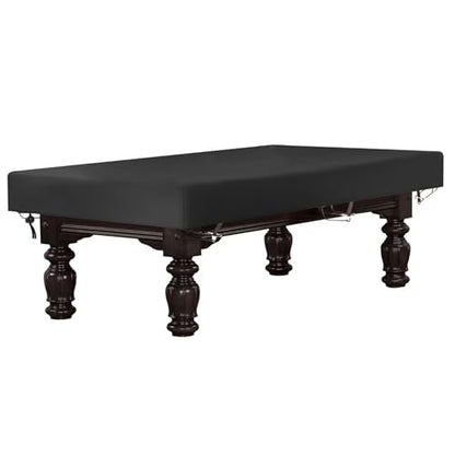 Pool Table Cover 8 Feet Outdoor Table Covers Waterproof 210d Oxford Fabric Dustproof Fits Standard 8ft Billiard Tables (96.46x55.12x7.87 Inch) - Black..