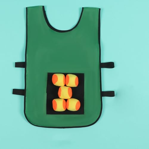 Dodgeball Game Toss Soft Toy Balls Playground Game Toy Sticky Ball Vest Target Ball Vest for Camping Indoor Backyard Outside - color: green aldults