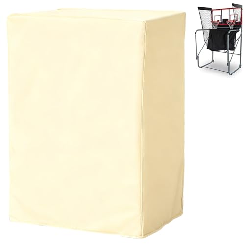 Basketball Arcade Game Cover Beige Foldable Dual Shot Electronic Basketball Shooting Machine Cover Waterproof Basketball Arcade Hoop Game Covers for Indoor Outdoor
