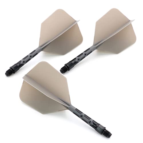 CUESOUL ROST T19 Integrated Dart Shaft and Flights Big Wing Shape Grey 28mm-Say Goodbye to Falling Dart Flight - color: with Black Shaft
