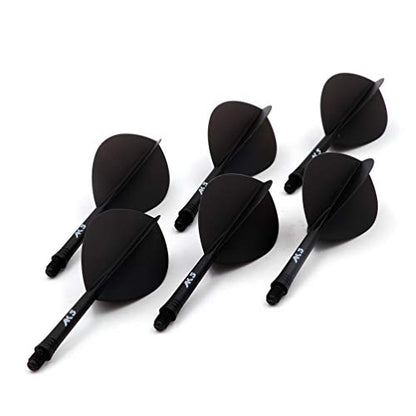 CUESOUL 6 Pieces ROST Integrated Dart Shaft and Flights - color: Shaft Length 28mm-Pear Shape-All Black