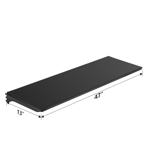 Eastern Tree 4 Packs Gondola Shelves 47 1/4”L x 13 1/2”W for Industrial Grade Black Pegboard Display Stand, 4 Shelves fit to 4x6.5 Feet Gondola Units - size: 4 Packs 4 Feet Width