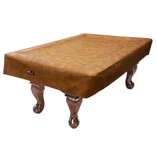 GSE Games & Sports Expert Billiard Table Covers, 7'/8'/9' Waterproof & Tearproof Heavy Duty Leatherette Pool Table Cover (Several Colors Available) - color: Russet - 7ft