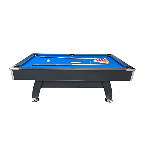 RACK Draco 7-Foot Tournament Billiard/Pool Table – Professional Competition Game Table - color: Blue Felt with Black Body