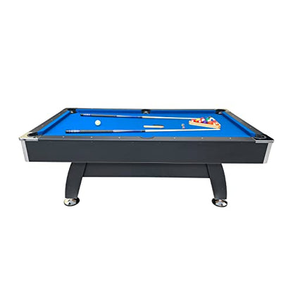 RACK Draco 7-Foot Tournament Billiard/Pool Table – Professional Competition Game Table - color: Blue Felt with Black Body