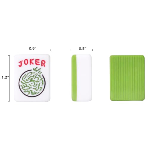 American Mahjong Game Set, 166 Green Tiles, 4 All-in-One Color Rack/Pushers, Complete Mahjong Tile Set，Green Carrying Bag - color: Green