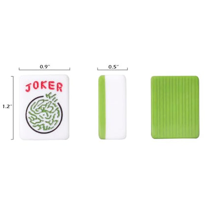 American Mahjong Game Set, 166 Green Tiles, 4 All-in-One Color Rack/Pushers, Complete Mahjong Tile Set，Green Carrying Bag - color: Green