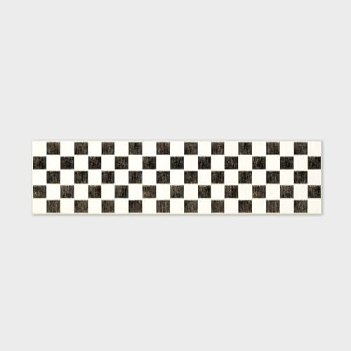 EverGrace Checkered Plaid Area Rug 2x8, Soft Fuzzy Faux Wool Rugs Washable Anti Slip Rugs Long Runner Rug Carpet for Entryway Bedroom Living Room Hallway Kitchen Dining Room and Laundry Room, Black - color: Black, size: 2' x 8' (Runner)