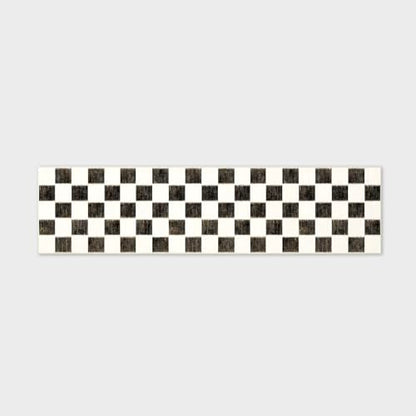 EverGrace Checkered Plaid Area Rug 2x8, Soft Fuzzy Faux Wool Rugs Washable Anti Slip Rugs Long Runner Rug Carpet for Entryway Bedroom Living Room Hallway Kitchen Dining Room and Laundry Room, Black - color: Black, size: 2' x 8' (Runner)