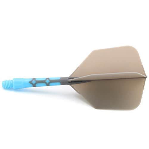 CUESOUL ROST T19 Integrated Dart Shaft and Flights Big Wing Shape Grey 28mm-Say Goodbye to Falling Dart Flight - color: with Blue Shaft