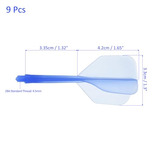 M METERXITY Integrated Dart Shaft and Flights-One Piece Dart Accessories Durable Anti-Fall Apply to Soft Tip Darts and Steel Tip Dart - color: Blue