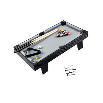 Mini Tabletop Pool Set Billiards Game Home Pool Cues Interaction Toy Desktop Snooker Table Indoor Game Toy for Travel Table, 63cmx38cmx15.5cm