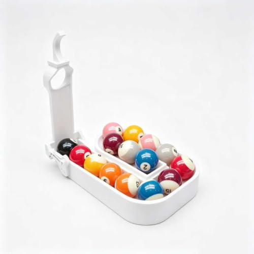 3D Printed Precision Pool Ball Rack: Professional Billiards Training Tool for Perfect Ball Placement, Fast Setup, Portable Design with Complete Maintenance Kit (Screwdriver/Rubber Bands) - color: white